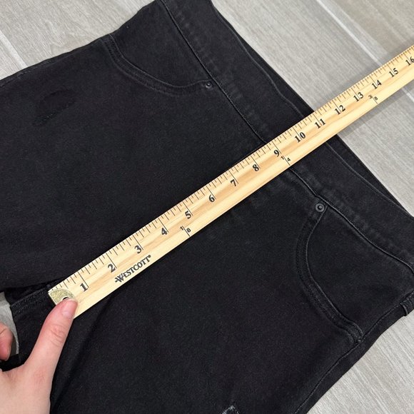 Spanx High Rise Distressed Ankle Skinny Jeans in Vintage Black Denim Size M - Picture 10 of 16